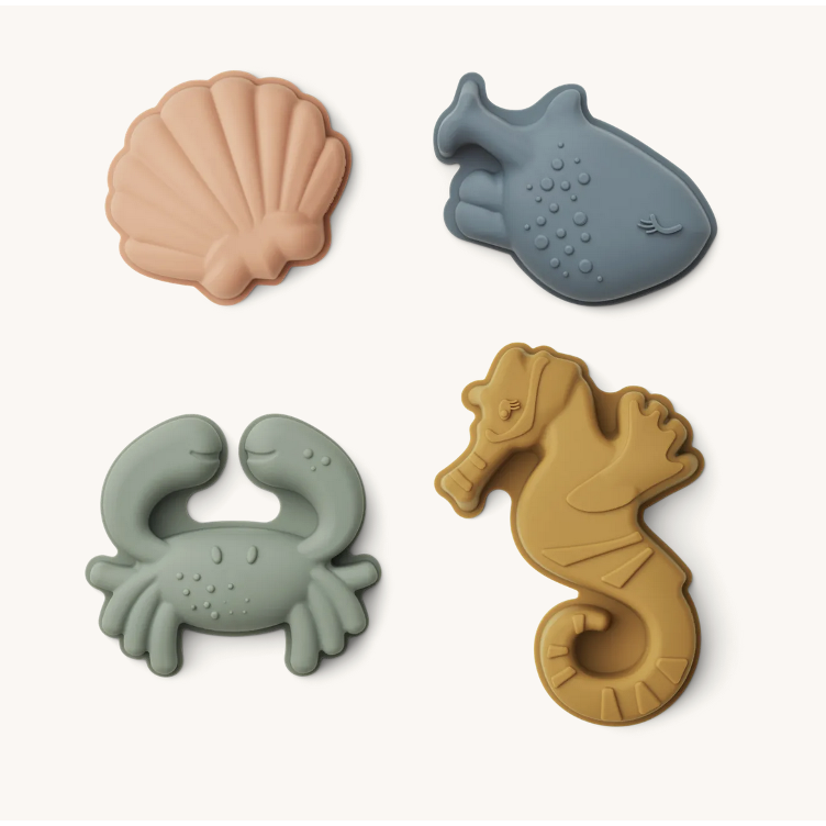 LIEWOOD Gill Sea Creature Sand Moulds 4-pack