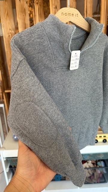 Pre Loved Strickpullover von My Little Cozmo I Grau Melange I Gr. 104