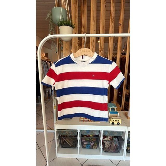 Pre Loved T-Shirt von Tommy Hilfiger I Rot/Weiss/Blau I Gr. 104