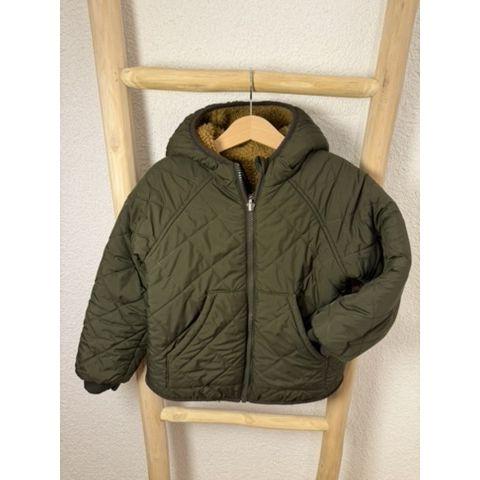 Pre-Loved Thermo-Wendejacke „Jackson Reversible Jacket“ von Liewood | Army Brown & Olive Mix | Grösse: 104