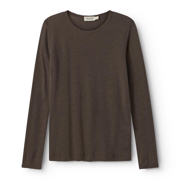 MarMar Copenhagen Wool Pointelle Longsleeve – Langarmshirt aus 100 % Merinowolle