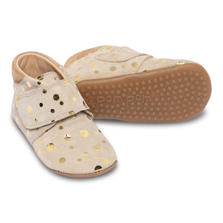 SALE I Beginners™ Velcro `Beige Dot` Pom Pom