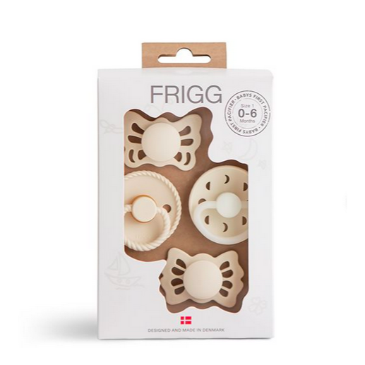 FRIGG Baby`s First pacifier 4-pack - Moonlight Sailing - Cream