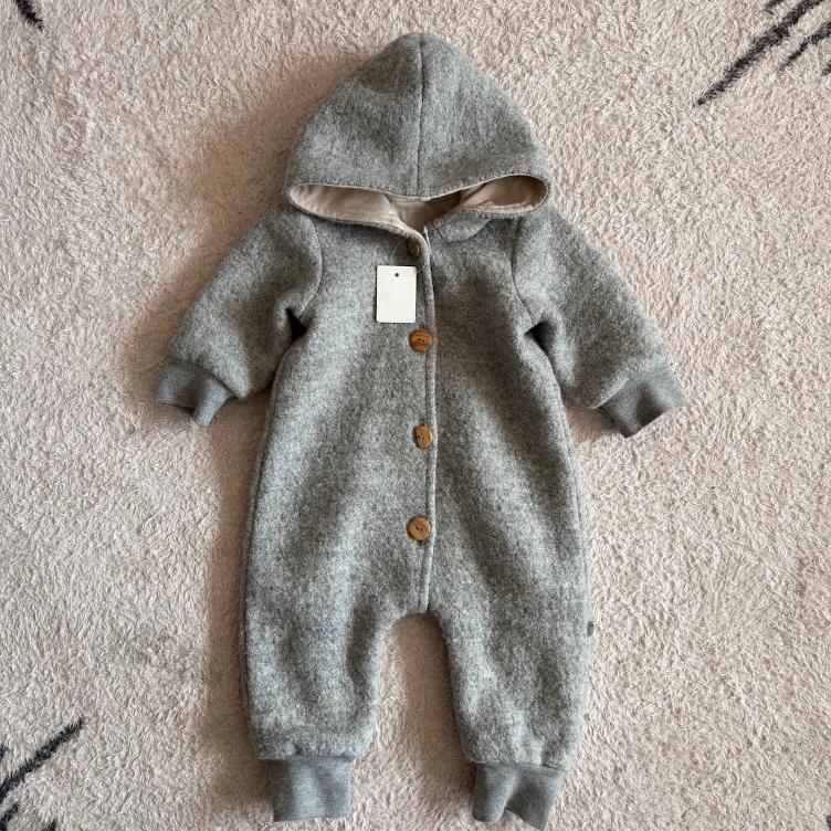 Pre Loved Wollwalk-Overall I Grau Melange I Gr. 68
