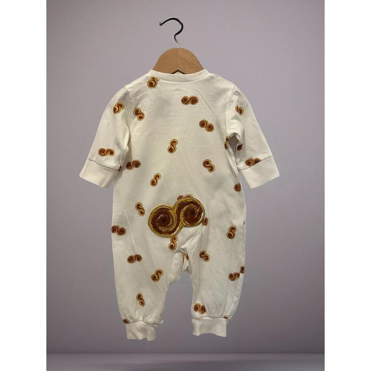 Pre-Loved Pyjama-Einteiler von Lindex | Farbe: Weiss mit Print | Grösse: 62