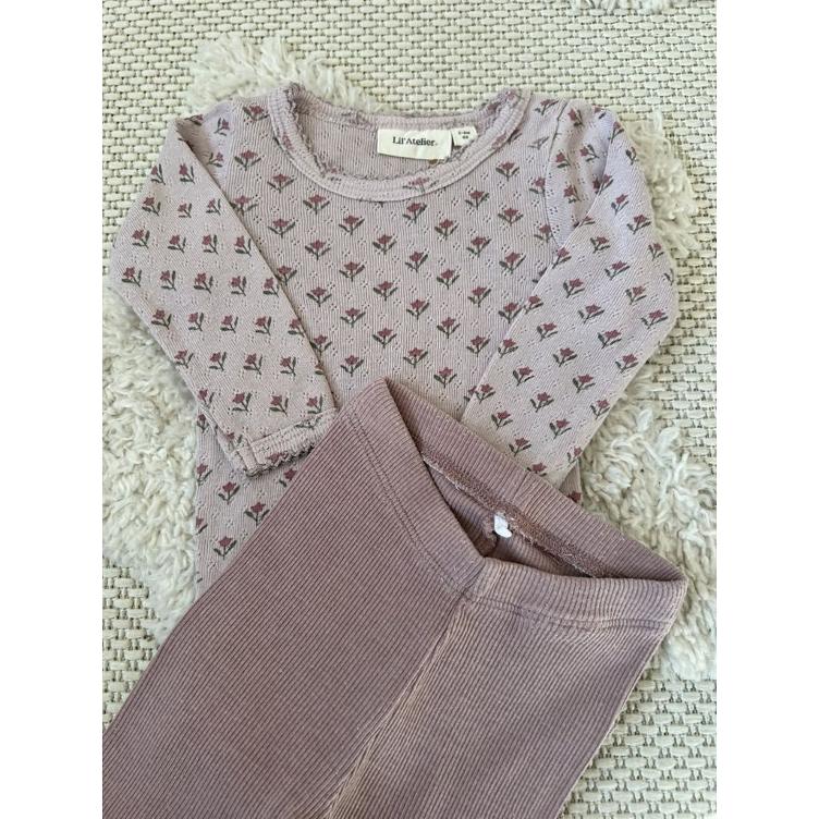 Pre-Loved Set von Lil’ Atelier & Name it | Body & Leggings | Farbe: Rosé | Grösse: 62