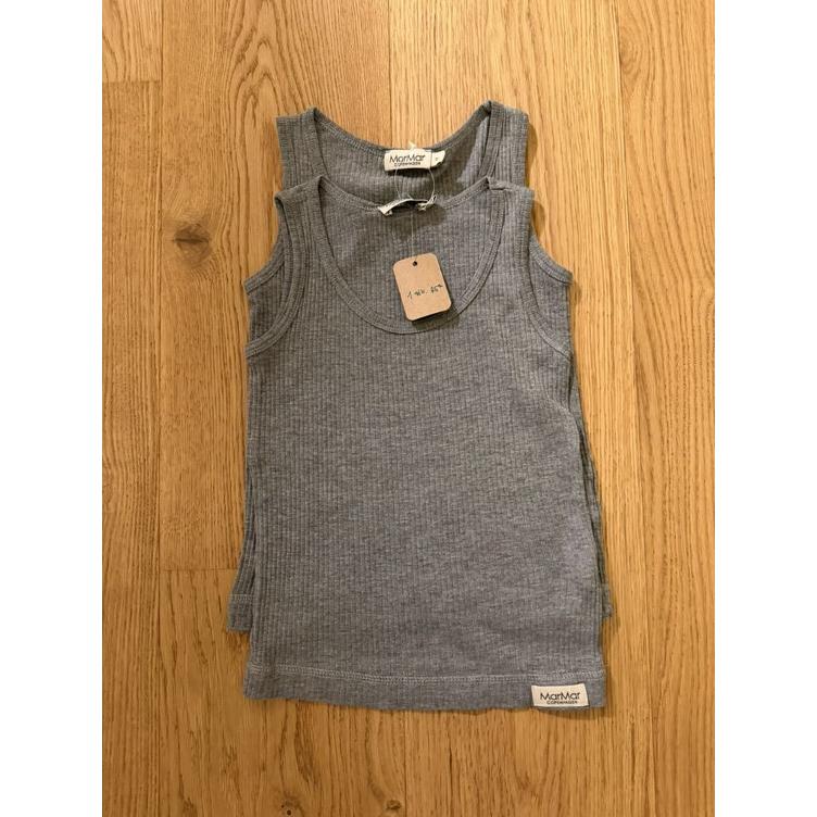 Pre-Loved 2er Set Träger Tops von MarMar Copenhagen | Grau Melange | Grösse: 3Y