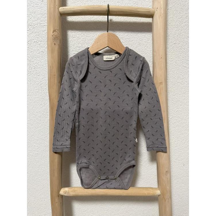 Pre-Loved Body von Lil’ Atelier | Grau mit Print | Grösse: 86
