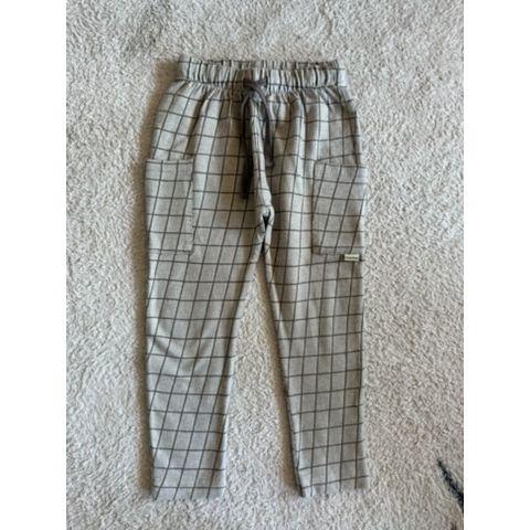 Pre Loved Hose von Guapoo I Beige-Braun kariert I Gr. 4–5Y