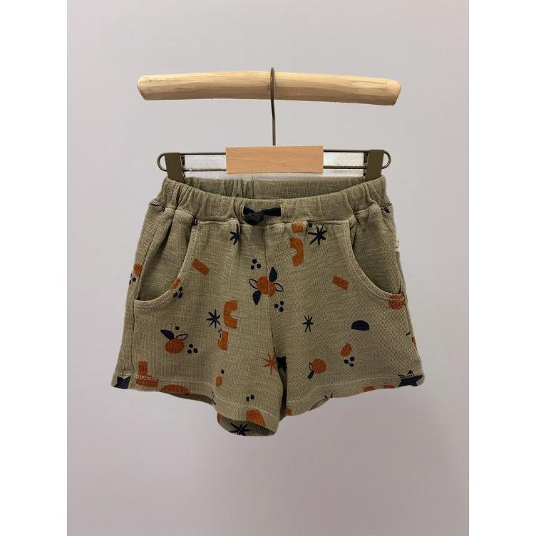 Pre-Loved My Little Cozmo Shorts | Olivegrün mit Formen-Print | Grösse: 3Y (98)