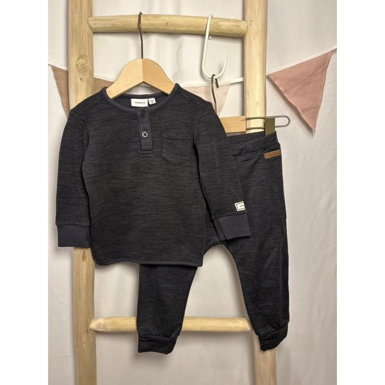 Set aus Merinowolle – Langarmshirt & Sweatpants | Grösse 86