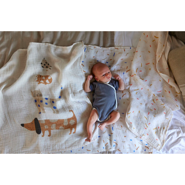 Mulltücher 3er Set 80 x 80 cm - Little Mateys, Royal Blau - 2