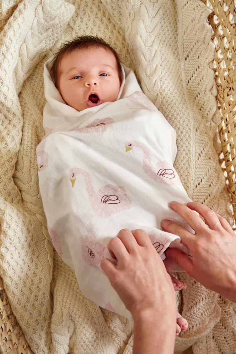 Heavenly soft Muslin Cloth 3 Pack Schwan Lässig - 0