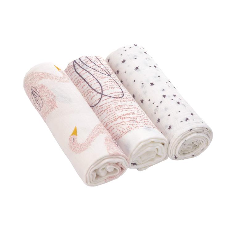 Heavenly soft Muslin Cloth 3 Pack Schwan Lässig