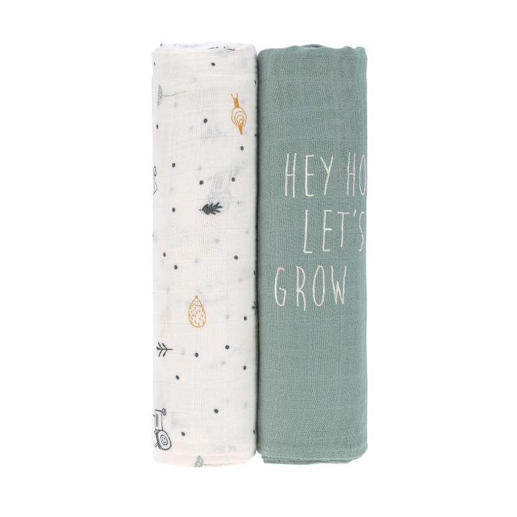 Heavenly soft Swaddle 2 Pack Garden Boy Lässigs
