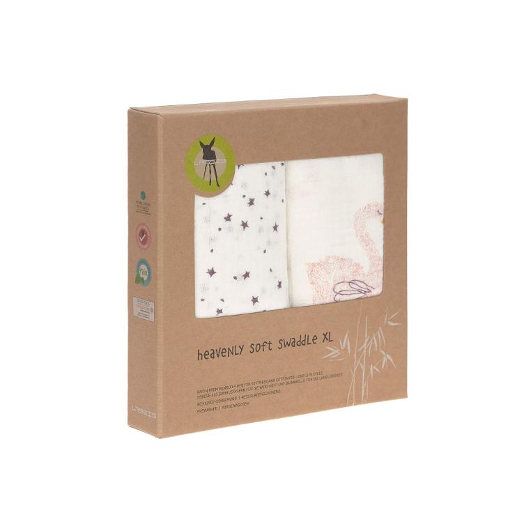 Heavenly soft Swaddle 2 Pack Schwan Lässig - 4