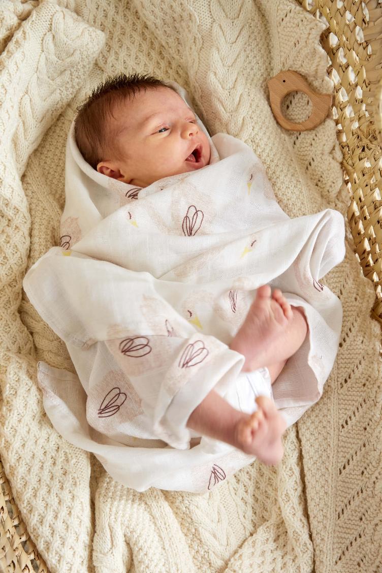Heavenly soft Swaddle 2 Pack Schwan Lässig - 0