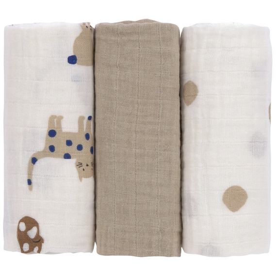 Mulltücher 3er Set 60 x 60 cm - Little Mateys, Royal Blau - 2