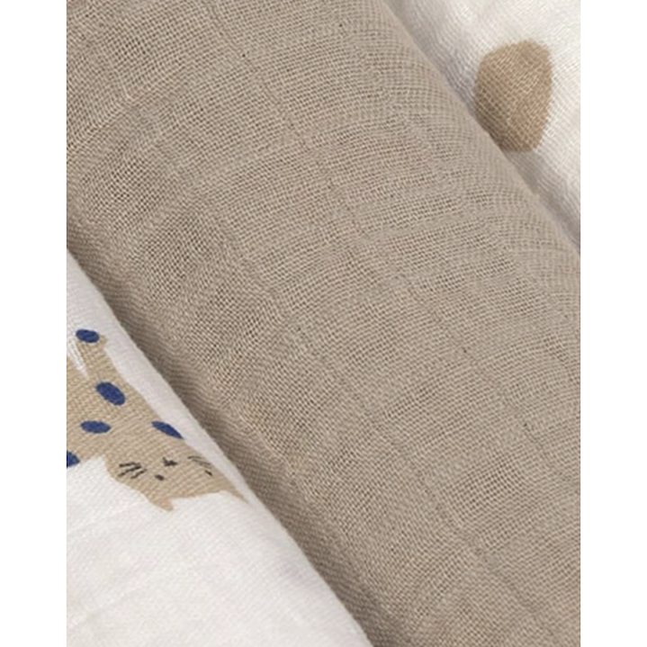 Mulltücher 3er Set 60 x 60 cm - Little Mateys, Royal Blau - 0