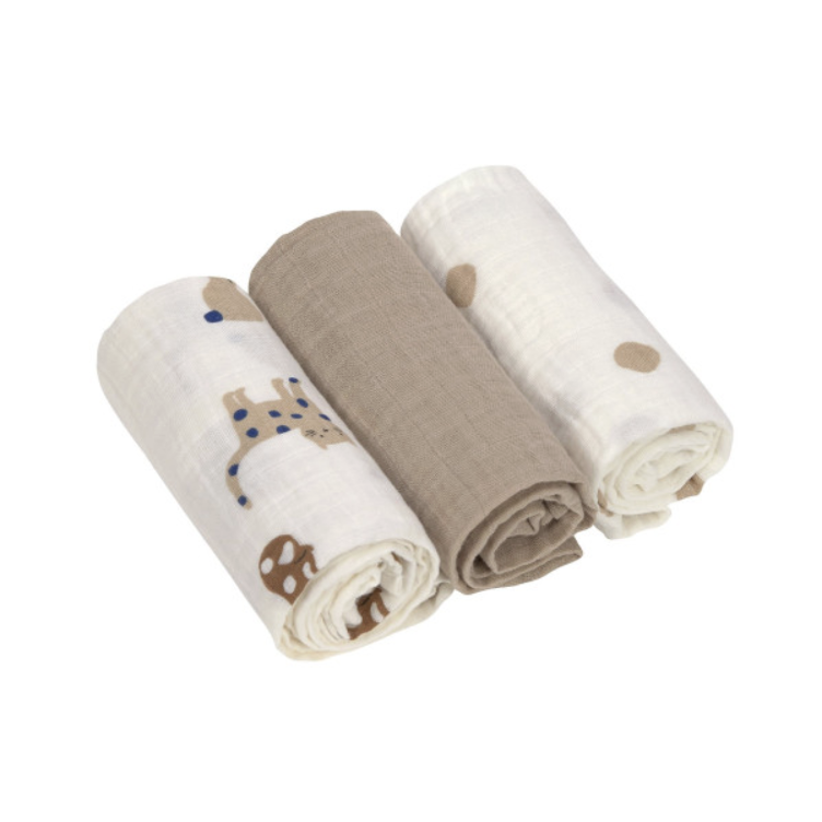 Mulltücher 3er Set 60 x 60 cm - Little Mateys, Royal Blau