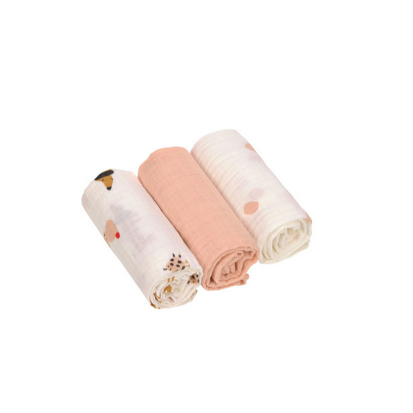 Mulltücher 3er Set 60 x 60 cm - Little Mateys, Spicy Orange