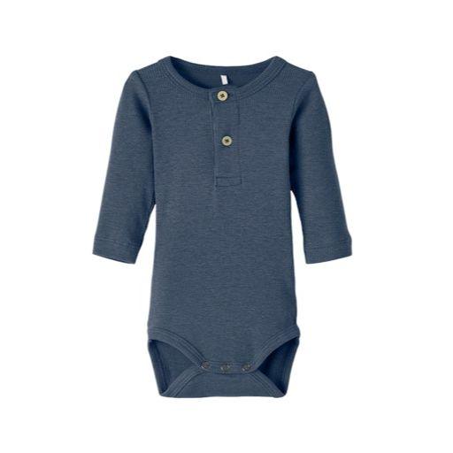 NAME IT Baby Langarm Body – Bering Sea Melange