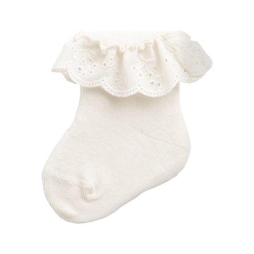 Lil’ Atelier – Kinder Socken mit Spitzen-Detail (Cream)