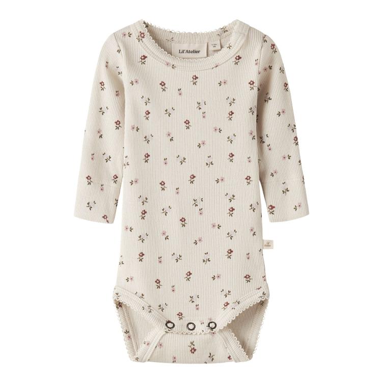 Lil’ Atelier BABY Langarm Body – Turtledove Floral