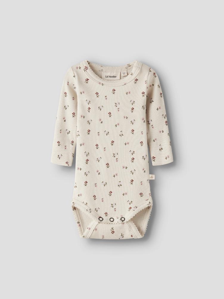Lil’ Atelier BABY Langarm Body – Turtledove Floral - 2