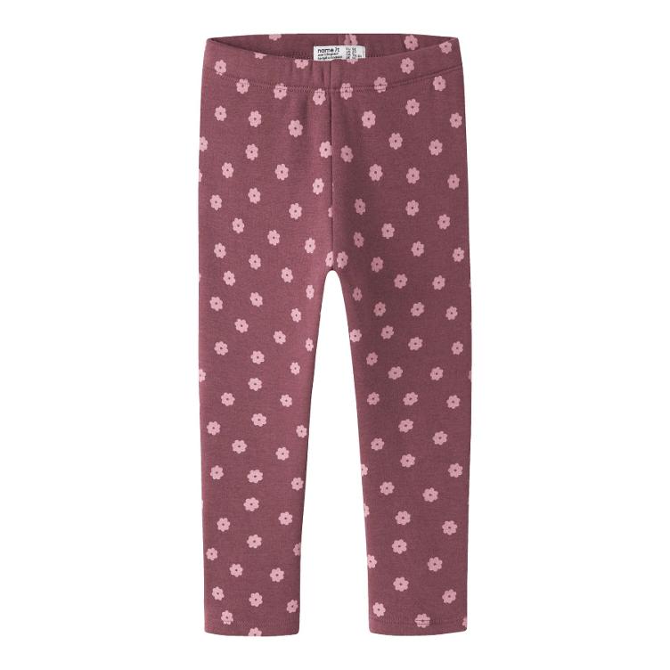 NAME IT Fleece Leggings – Wild Ginger W. Lilas Flowers