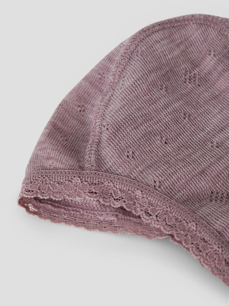 NAME IT BABY Schlupfmütze aus 100% Merinowolle – Purple Toadstool - 0