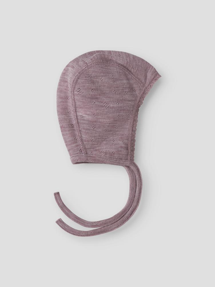 NAME IT BABY Schlupfmütze aus 100% Merinowolle – Purple Toadstool - 1