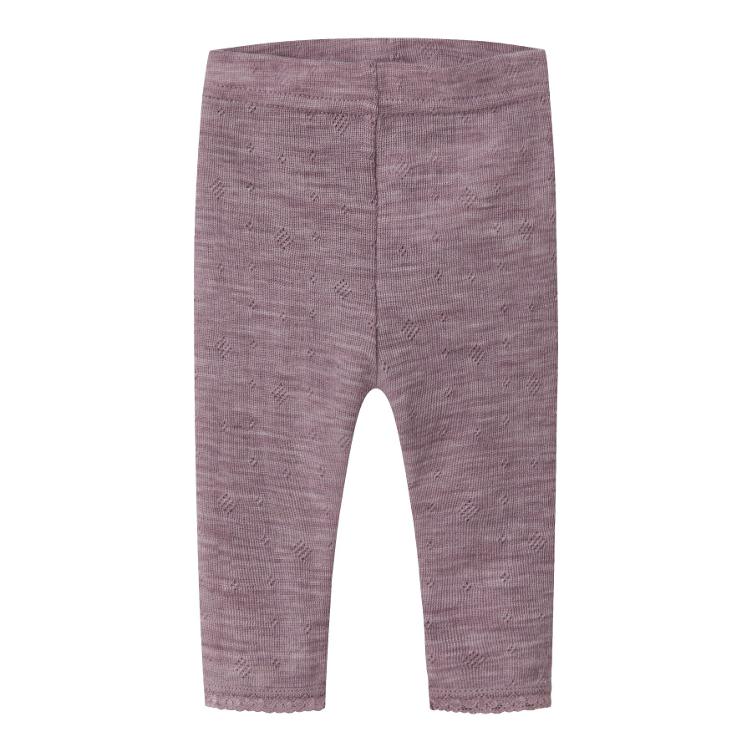 NAME IT BABY Leggings aus 100% Merinowolle – Purple Toadstool