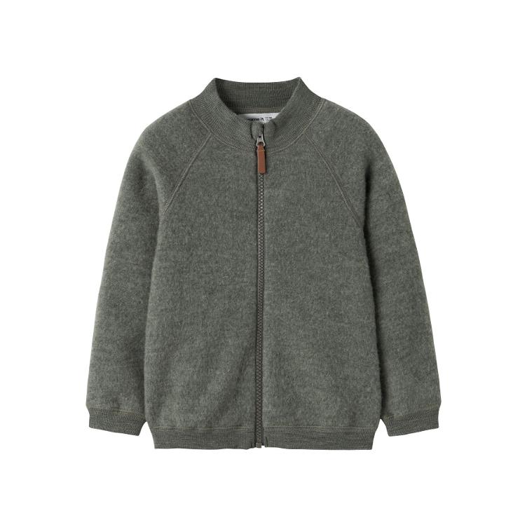 NAME IT Cardigan aus 100 % Merinowolle – Mulled Basil