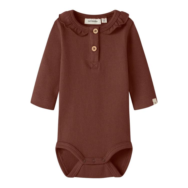 Lil’ Atelier BABY Langarm Body – Mahogany