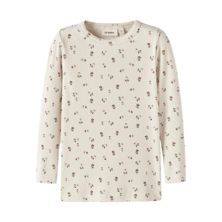 Lil’ Atelier Langarm Top – Turtledove FLORAL