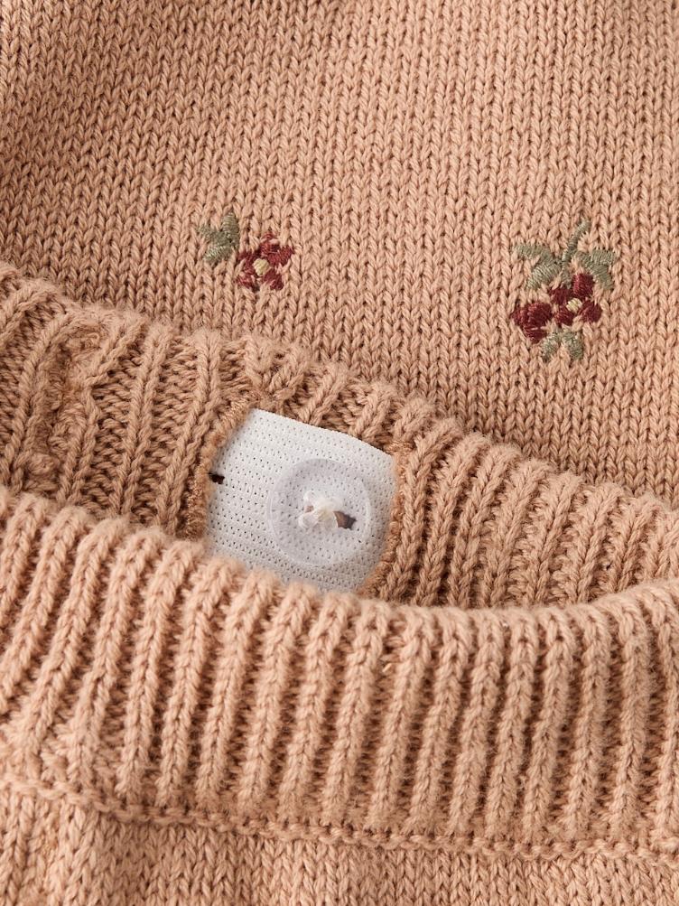 Lil’ Atelier – Strickhose aus Bio-Baumwolle mit Stickerei - 0