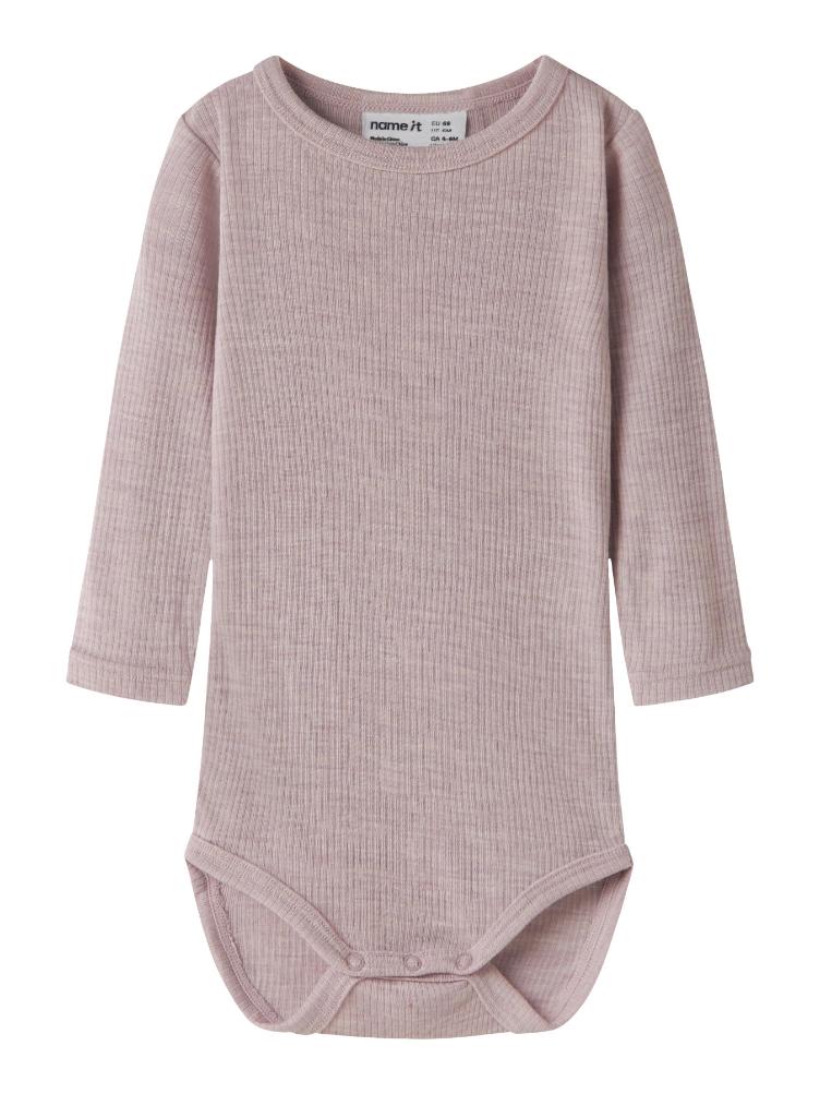NAME IT BABY Langarm Body aus 100% Merinowolle – Purple Violet Ice - 3