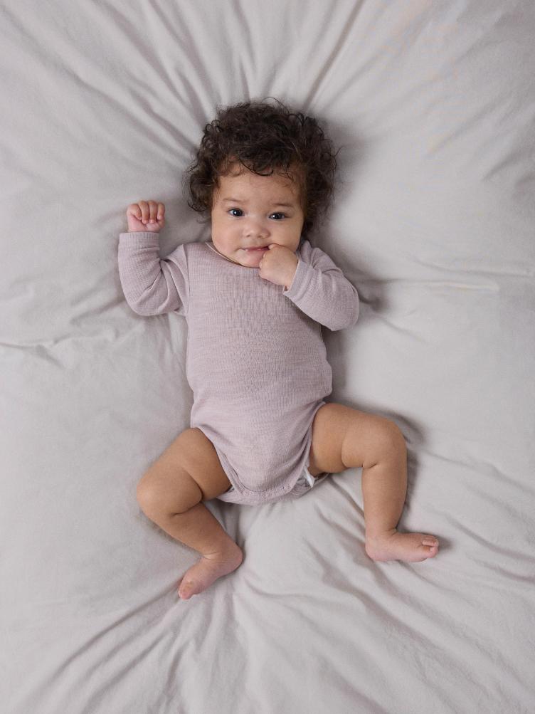 NAME IT BABY Langarm Body aus 100% Merinowolle – Purple Violet Ice - 2