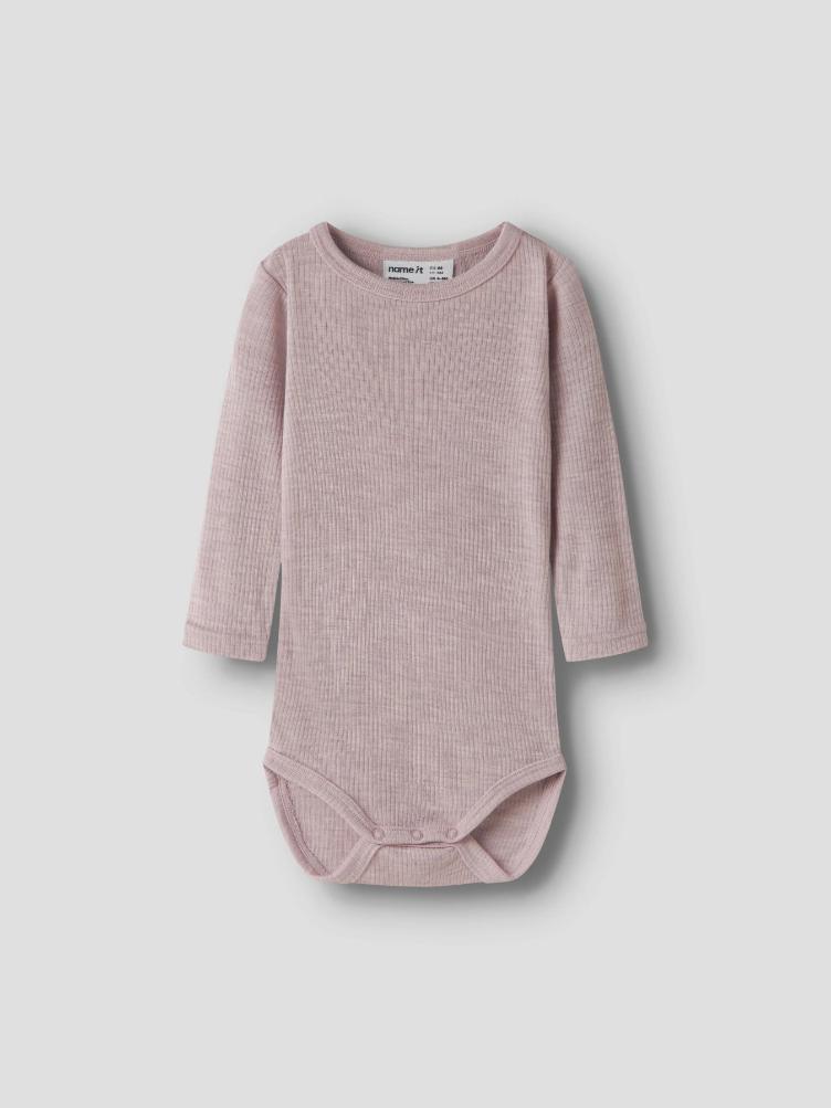 NAME IT BABY Langarm Body aus 100% Merinowolle – Purple Violet Ice - 4