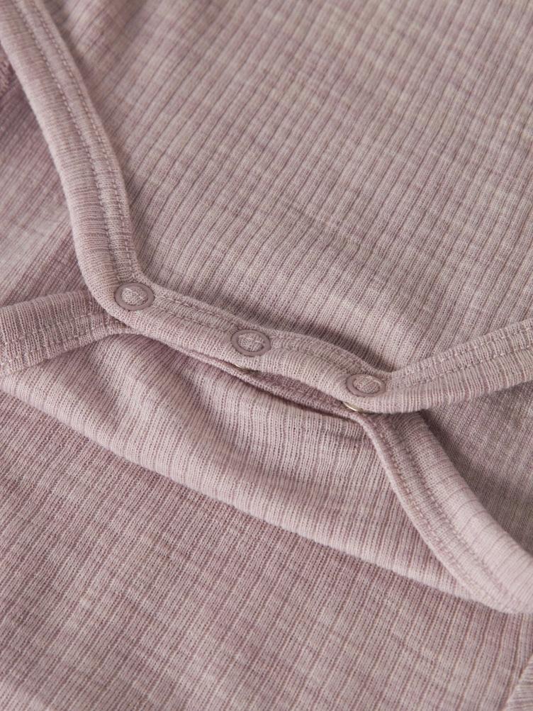 NAME IT BABY Langarm Body aus 100% Merinowolle – Purple Violet Ice - 0
