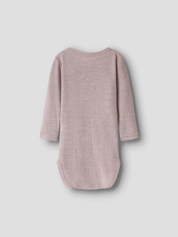 NAME IT BABY Langarm Body aus 100% Merinowolle – Purple Violet Ice - 1