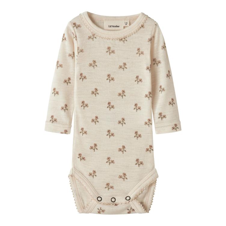 Lil’ Atelier BABY Body Merinowolle & TENCEL™ – White Turtledove Flower