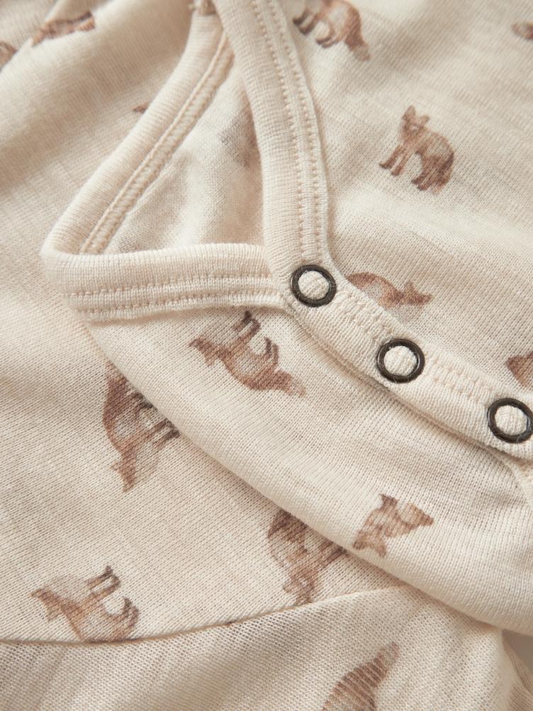 Lil’ Atelier BABY Langarm Body aus Merinowolle und TENCEL™ Modal – White Turtledove Fox - 2