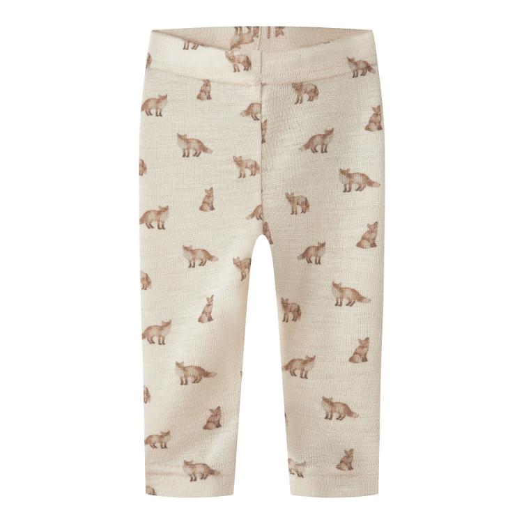 Lil’ Atelier BABY Leggings aus Merinowolle und TENCEL™ Modal – White Turtledove Fox
