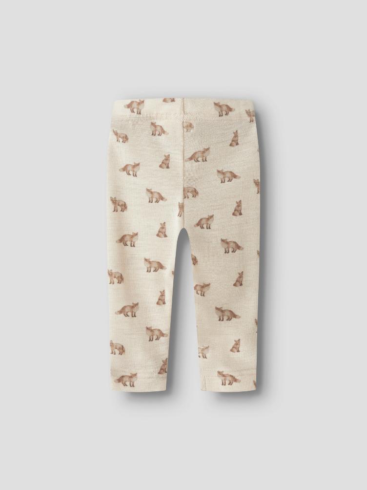 Lil’ Atelier BABY Leggings aus Merinowolle und TENCEL™ Modal – White Turtledove Fox - 2