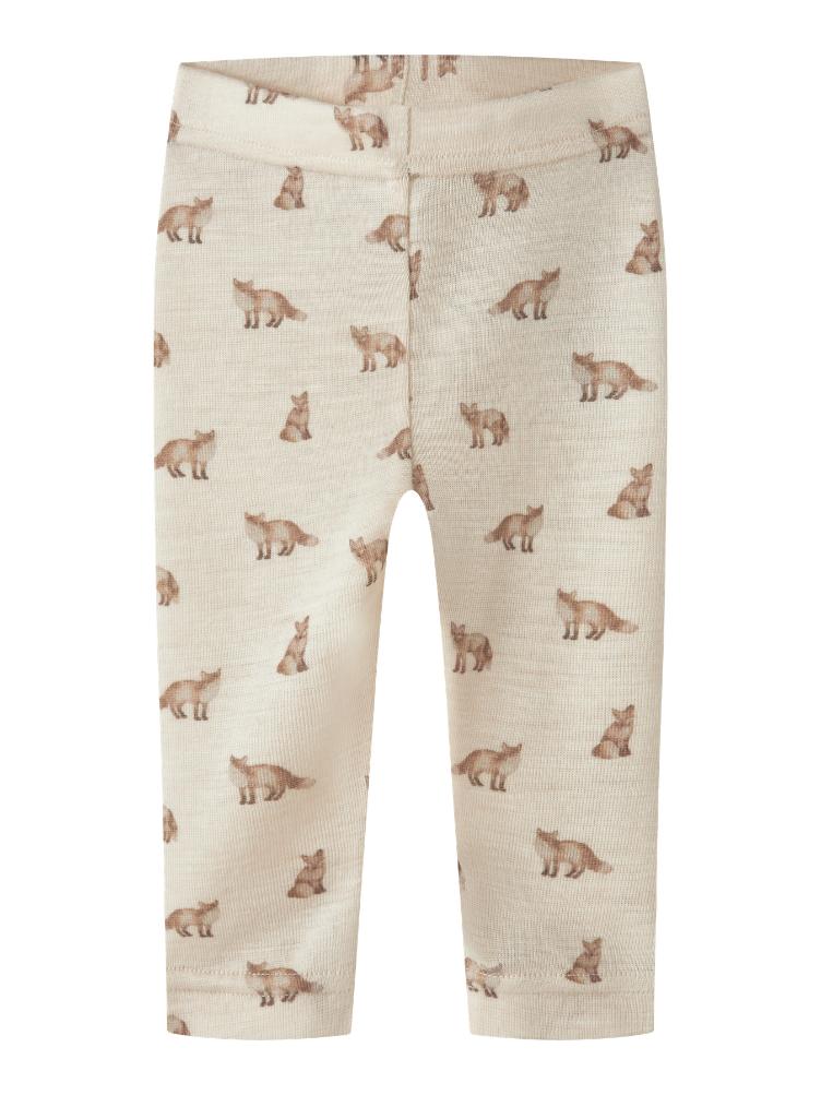 Lil’ Atelier BABY Leggings aus Merinowolle und TENCEL™ Modal – White Turtledove Fox - 3