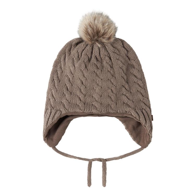 NAME IT BABY Strickmütze aus 100 % Bio-Baumwolle – Walnut
