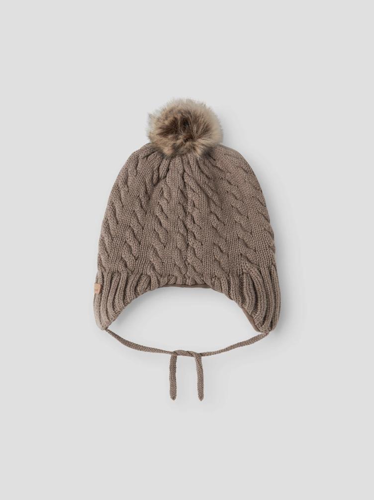 NAME IT BABY Strickmütze aus 100 % Bio-Baumwolle – Walnut - 0