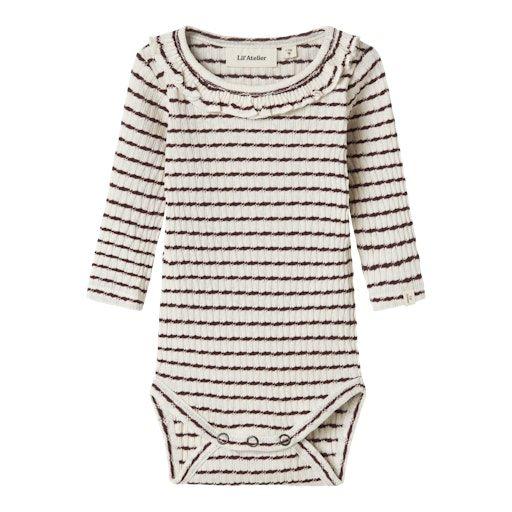 Body Langarm – Bio-Baumwolle mit Rüschen | Lil’Atelier